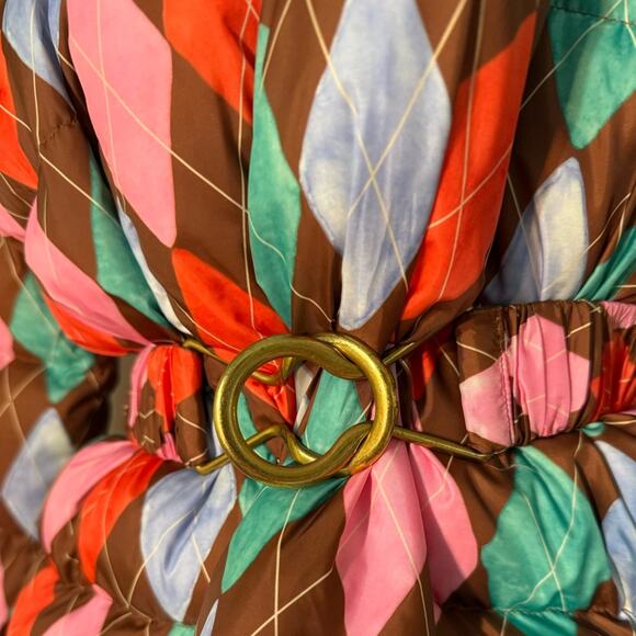 EUC $450 Rachel Antonoff Colorful Argyle Belted Puffer - Size Small - Picture 4 of 14